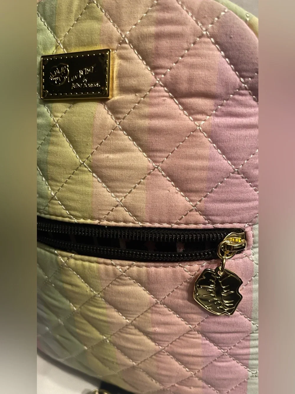 Betsey Johnson Pastel Quilted Mini Backpack